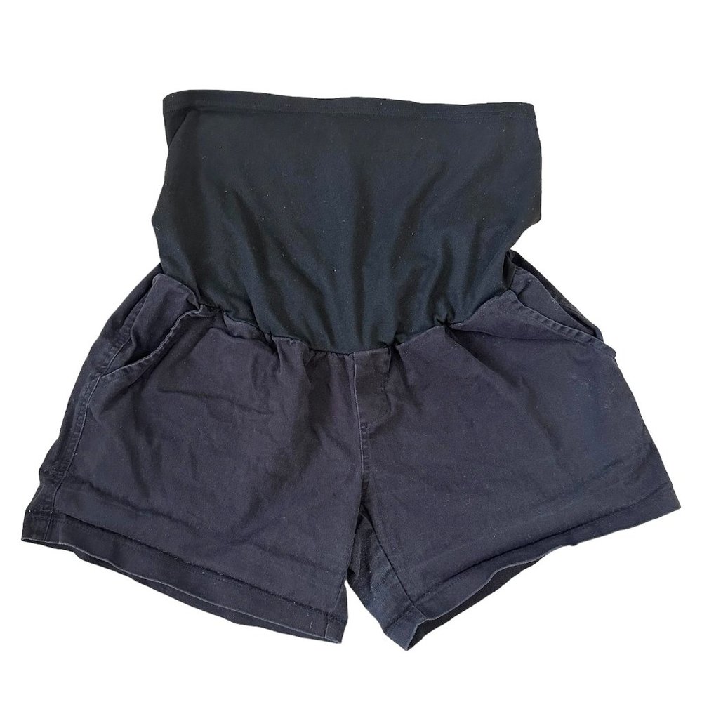 Maacie Maternity Women Black Shorts Size XL Cotton Pre-Owned Good Condition